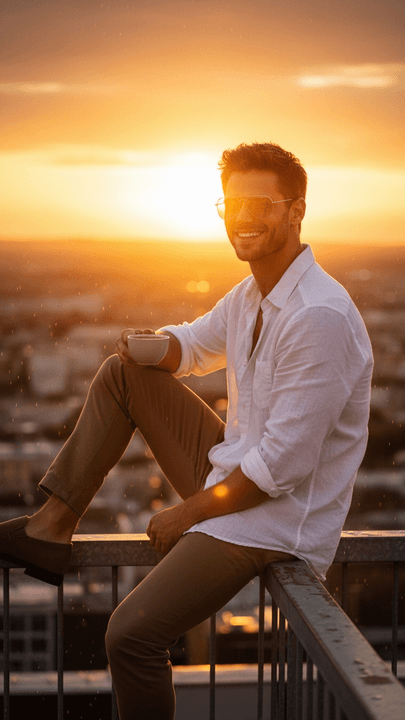 Golden Hour Rooftop: Dreamy Urban Chill